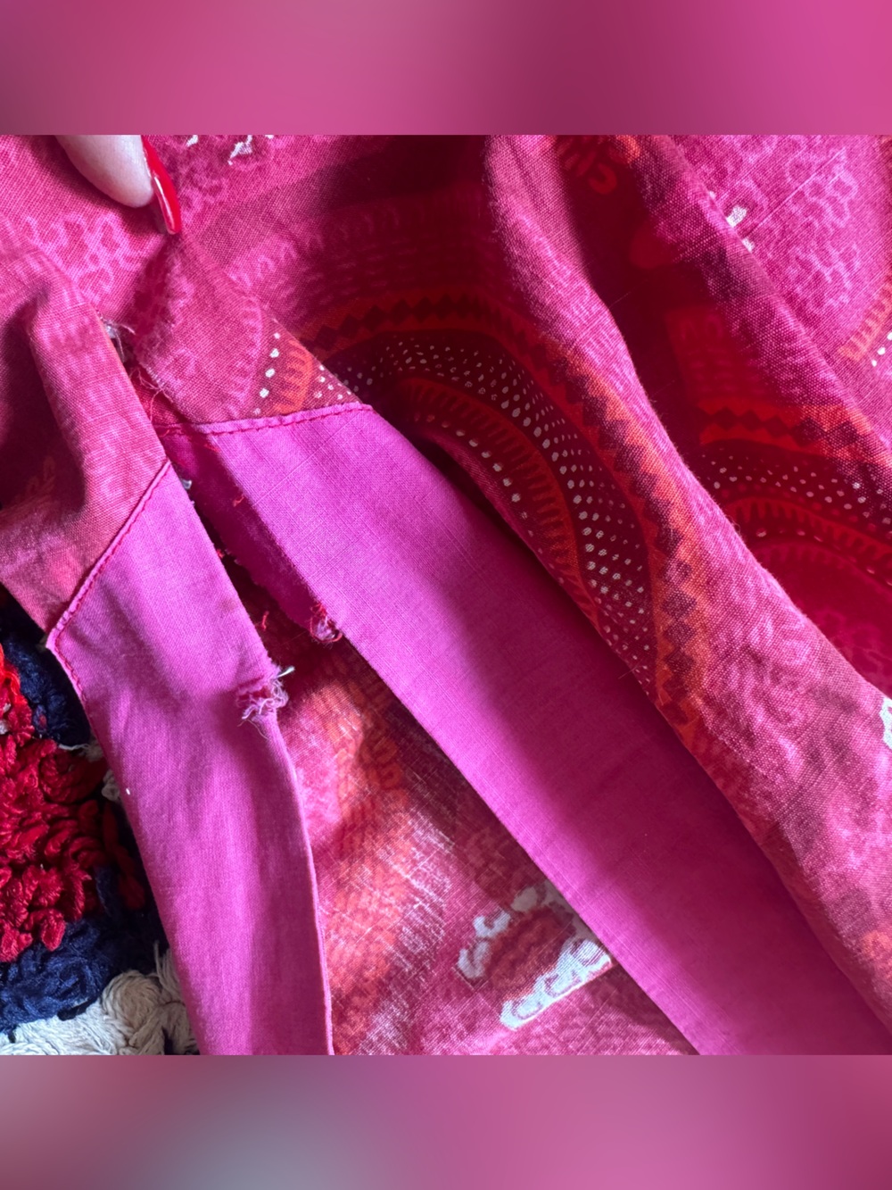 40s-50s Vintage Liberty House Hawaii Pink Kimono Style Dress Sz Sm - Picture 7 of 13
